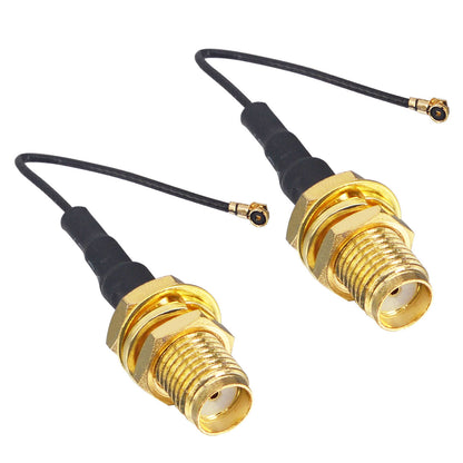UFL to SMA M.2 NGFF SMA Female Jack Bulkhead to MHF4 RF Pigtail WiFi Antenna Extension Cable for PCI WiFi Card Wireless Router M.2 Cards 0.81mm Pack of 2