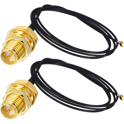 UFL to SMA M.2 NGFF  MHF4 to RP SMA Female (Male pin) RF Pigtail WiFi Antenna Extension Cable 0.81mm for PCI WiFi Card Wireless Router M.2 Cards Pack of 2