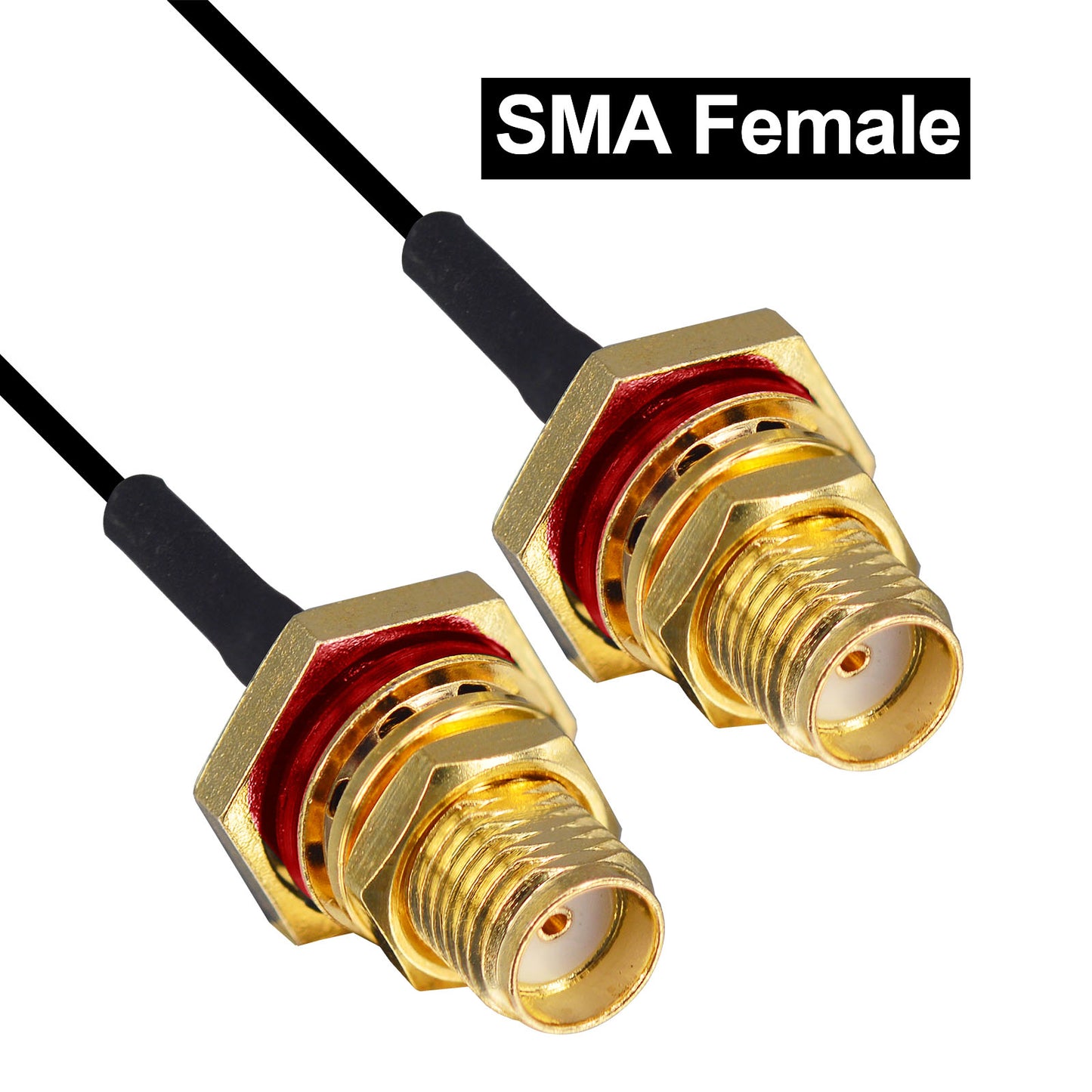 onelinkmore U.FL to SMA Female Pigtail, RF Coaxial Adapter with Red Sealing O-Ring & Large Hex Nut, 1.13mm Mini Coax for Internal M.2 WiFi Card, Drone FPV, Mini PC Pack of 5