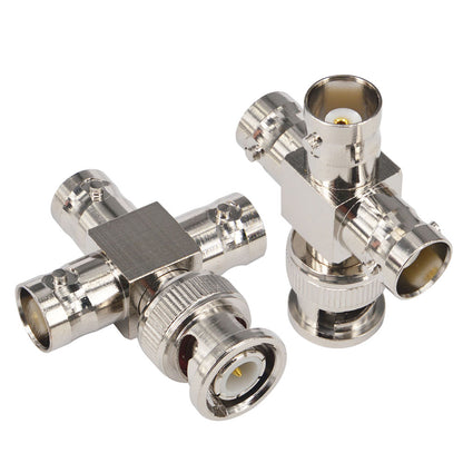 RF Coax Splitter BNC Video Connector 4-Ways BNC Adapter BNC male to 3 Ways BNC female for Broadcast SDR Ham Radio Electronics CCTV Systems Extension Cable BNC Tee Connectors T-Shaped Pack of 2