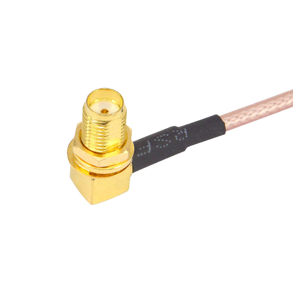 2 Pieces SMA Female bulkhead Right angle with nut to MMCX male Right angle RG316 12cm Pigtail Cable