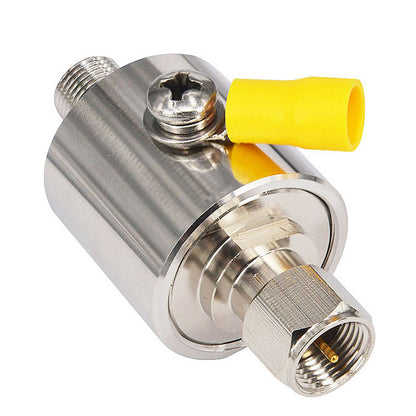 onelinkmore Lightning Arrestor F Type Coax Male to Female DC-3GHz 75 Ohm Lightning Surge Protector with 90V Gas Tube Surge Arrester