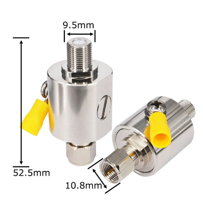 onelinkmore Lightning Arrestor F Type Coax Male to Female DC-3GHz 75 Ohm Lightning Surge Protector with 90V Gas Tube Surge Arrester