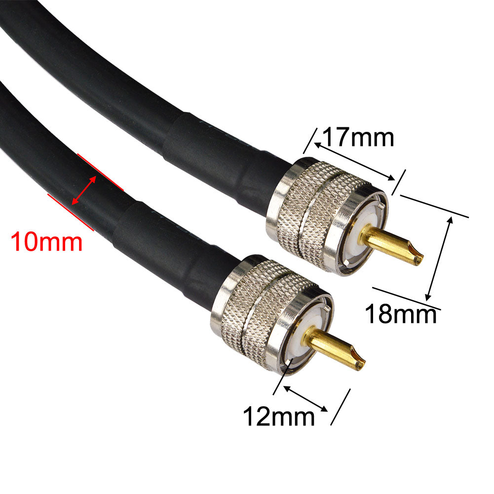 RG8 Coax Coaxial Antenna Cable UHF Male to UHF Male Connectors 50 OHM Jumpers Amateur CB Radio Antenna Cable Wire