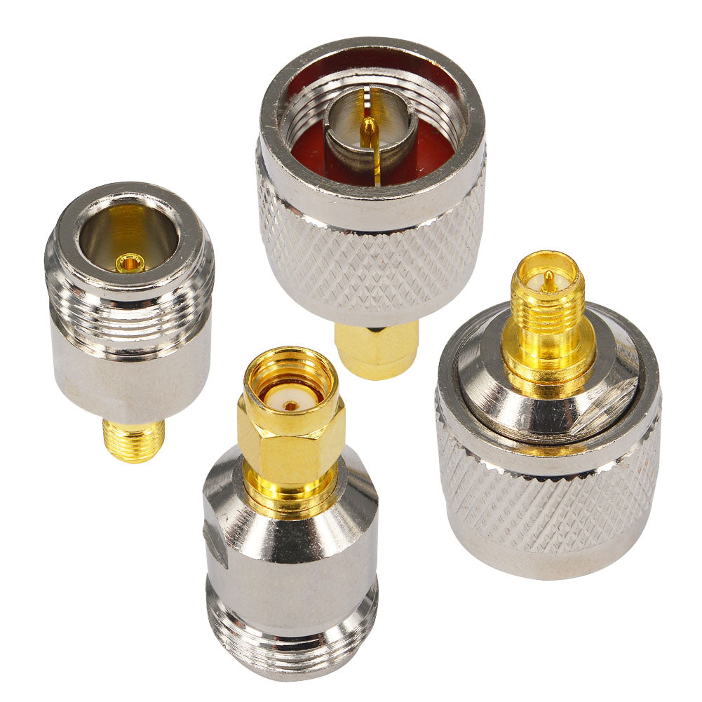 onelinkmore 4-Piece N to RP-SMA Adapter Kit, N Male/Female to RP-SMA Male/Female Connector for WiFi Router, Helium Miner Hotspot (Bobcat/Sensecap), Wireless Access Point - NOT for TV or Standard SMA