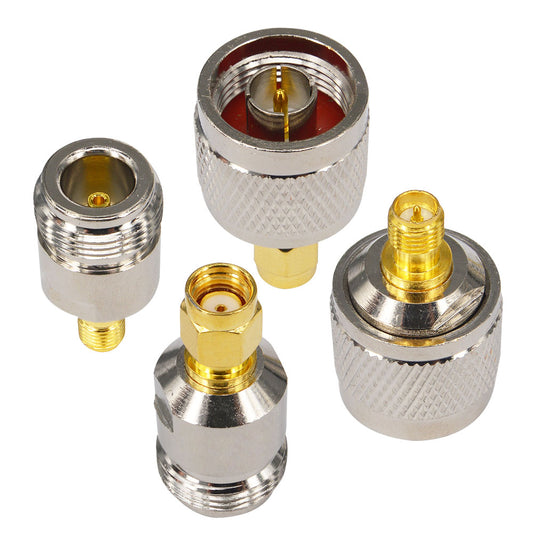 onelinkmore 4-Piece N to RP-SMA Adapter Kit, N Male/Female to RP-SMA Male/Female Connector for WiFi Router, Helium Miner Hotspot (Bobcat/Sensecap), Wireless Access Point - NOT for TV or Standard SMA