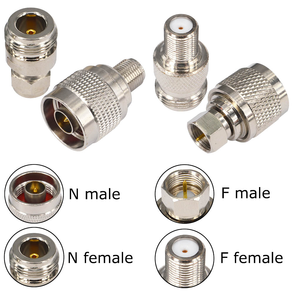 onelinkmore 4-Type N to F Adapter Kit, N Male/Female to F Male/Female RF Coax Connector Set,Compatible with WeBoost Wilson SureCall SDR Scanner Home RG6 Cable