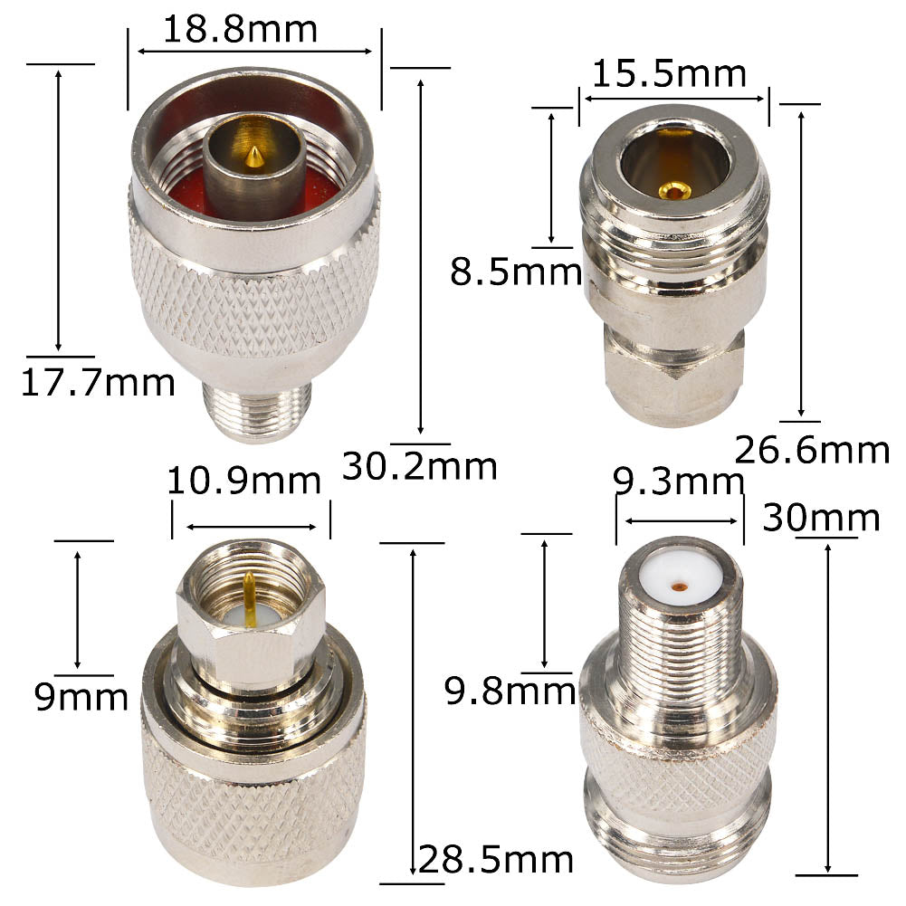 onelinkmore 4-Type N to F Adapter Kit, N Male/Female to F Male/Female RF Coax Connector Set,Compatible with WeBoost Wilson SureCall SDR Scanner Home RG6 Cable