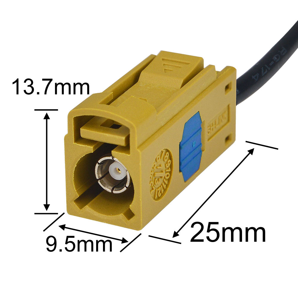 onelinkmore Fakra K Female Connector Curry,Crimp for Thick RG58 LMR195 RG400 Cable - Code K Adapter for Satellite Radio & TV Tuner Module - Automotive RF Repair Kit Pack of 10