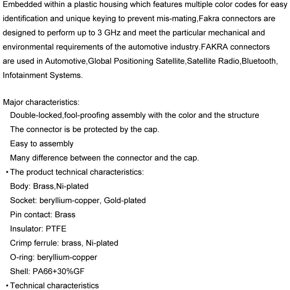 10 PCS Fakra A Black /9005 Jack Female Right Angle Connector Radio without Phantom Supply Crimp for Cable RG316 RG174 LMR100