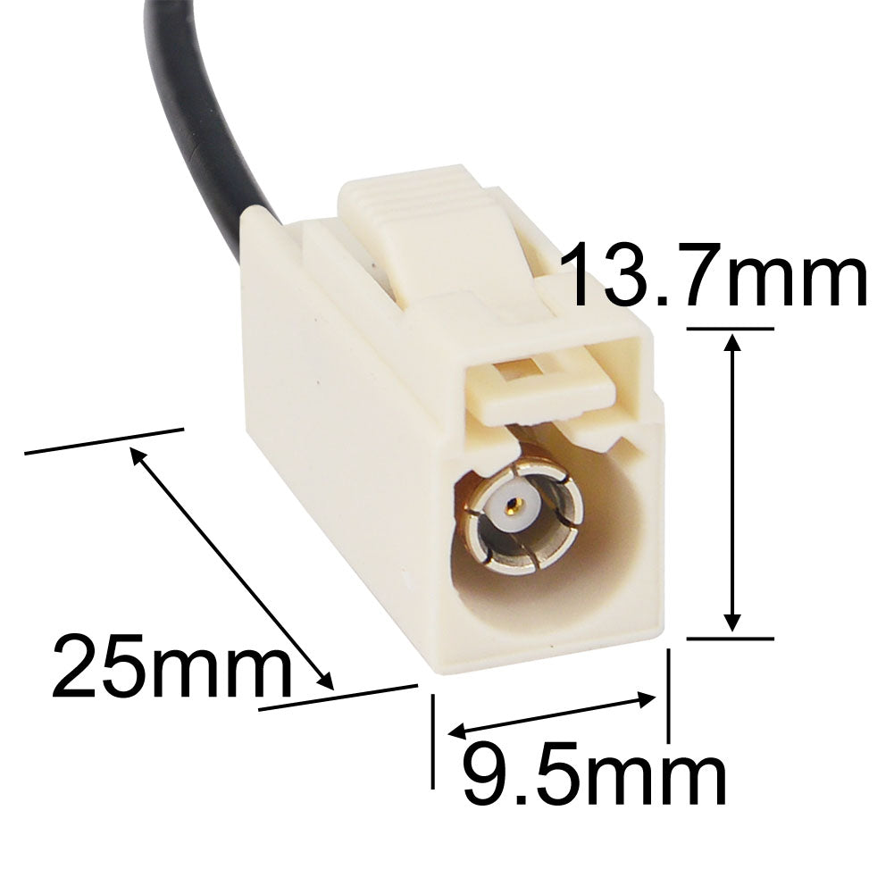 Fakra B Female Connector White/Code B Crimp for RG58 LMR195 Cable, Car AM/FM Radio Antenna Adapter - Supports Phantom Power Supply Systems Pack of 10