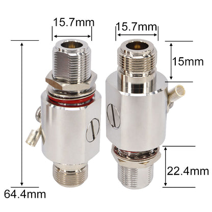 N Type Coaxial Lightning Arrestor N Female to Female 50 Ohm Lightning Surge Protector with 90V Gas Tube DC-3GHz…