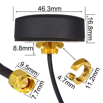 4G LTE Antenna SMA Male Omni-Directional Outdoor Screw-Mount Antenna 700-2700 MHz Cellular Antenna Mushroom Shape Screw Mount 4G LTE Aerial Adhesive and Magnet Mount for Routers External Antenna
