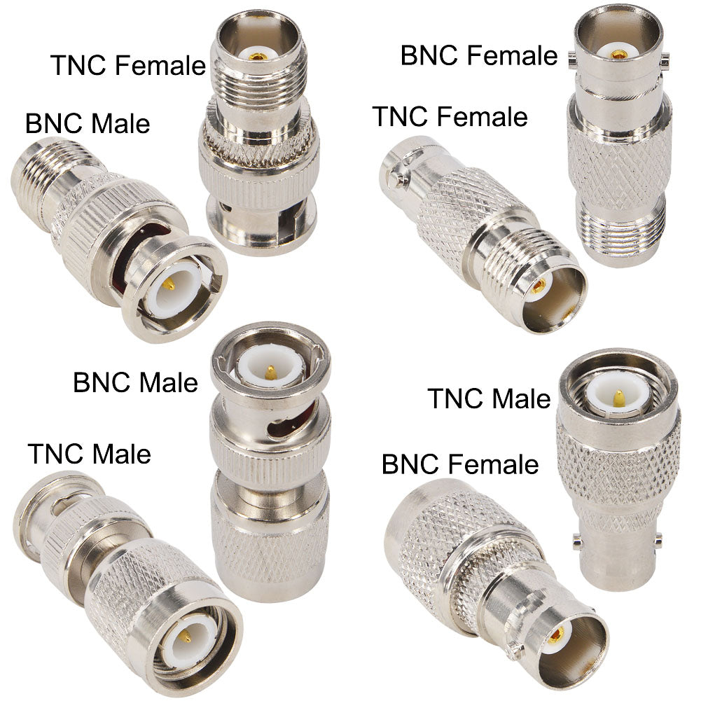 onelinkmore 4-Piece BNC to TNC Adapter Kit, BNC Male/Female to TNC Male/Female RF Coax Connector Set, 50 Ohm Test Converter for Oscilloscope, GPS GNSS Survey Antenna, Ham Radio