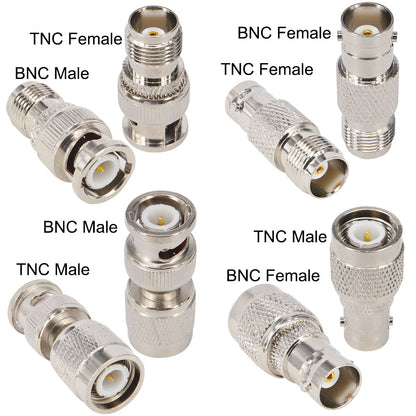 onelinkmore 4-Piece BNC to TNC Adapter Kit, BNC Male/Female to TNC Male/Female RF Coax Connector Set, 50 Ohm Test Converter for Oscilloscope, GPS GNSS Survey Antenna, Ham Radio