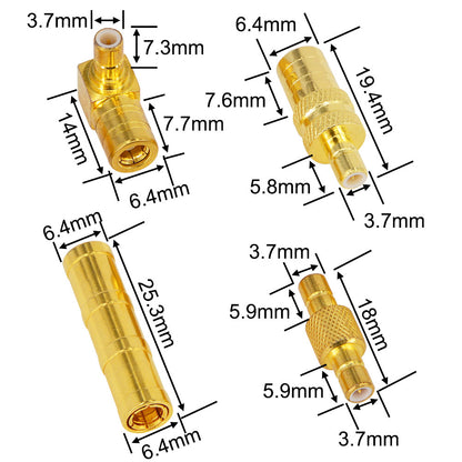 SMB to SMB Antenna Adapter Kit 4 Type SMB Male Female Coax Adapter for Car Truck Satellite Radio DAB Radio Antenna