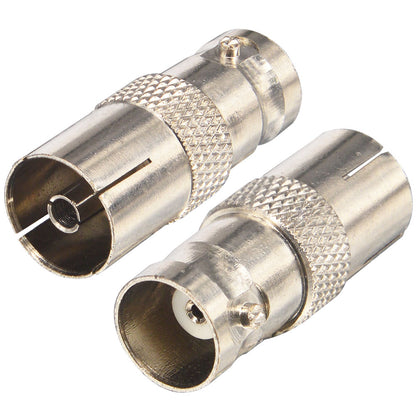 onelinkmore BNC Female Jack to IEC PAL DVB-T TV Female Jack RF Coaxial Adapter Connectors Pack of 2