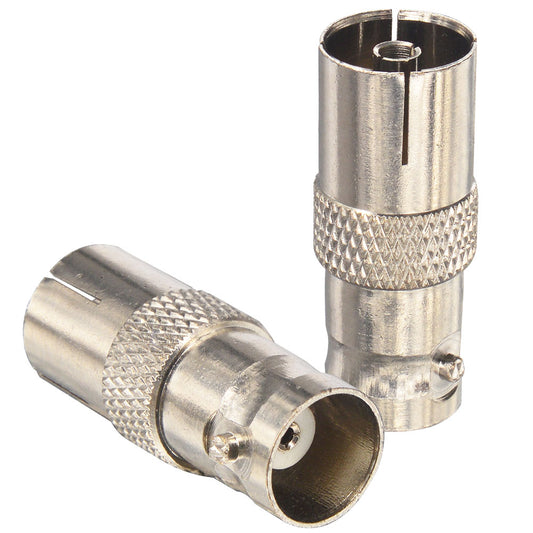 onelinkmore BNC Female Jack to IEC PAL DVB-T TV Female Jack RF Coaxial Adapter Connectors Pack of 2