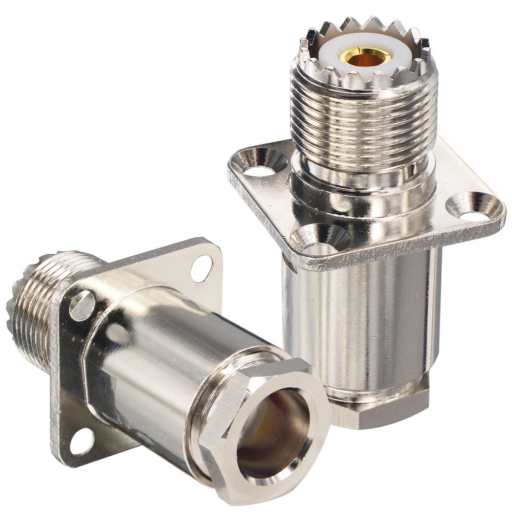 UHF Female Type SO239 Connectors Attach Adapter End Connector LMR400/RG8/ RG213 Pack of 2