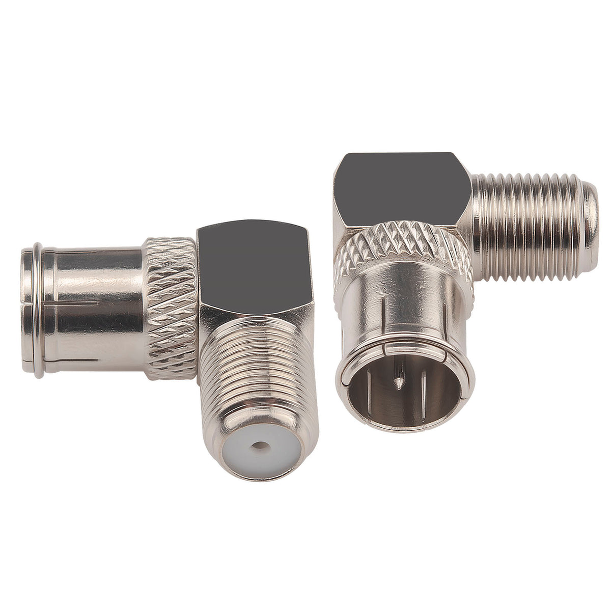 F Male to Female Right Angle Coax connectors Type F Adapters Push on C ...