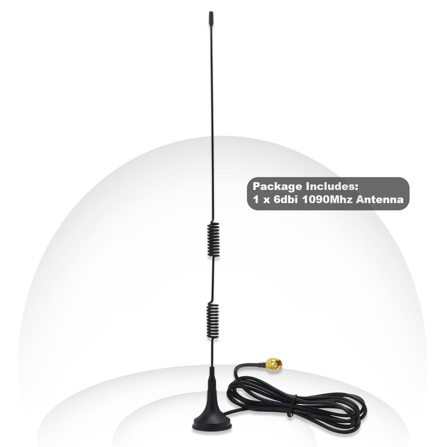 ADS-B SDR Radio Antenna 900-1800MHz/Compatible with 978MHz&1090MHz, for SDR, FPV, Ham Radio Receiver/6DBi SMA Male 1.5M Cable Magnetic Base Omni Antenna for RTL-sd r USB Dongle Tuner Receiver