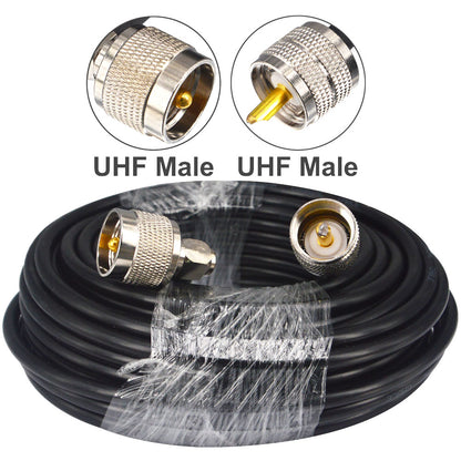 PL-259 Jumper Cable UHF Pl259 Male to Male Low Loss Digital RG58 Coax Cable for HAM & CB Radio,Antenna Analyzer,Dummy Load