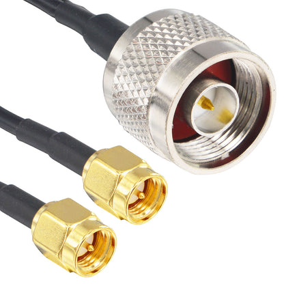 onelinkmore External Antenna Adapter Cable Pigtail N Type Splitter Cable N Male to Dual SMA Male Cable N-Type Adapter Cable V Type 50ohm 30cm