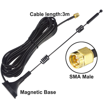 Dual Band WiFi Antenna 2.4GHz 5GHz 5.8GHz 8dBi Magnetic Base MIMO High gain Dual-Band Antenna SMA Male Antenna for WiFi Router Wireless Router Gateway Network Card USB Security IP Camera Pack of 2