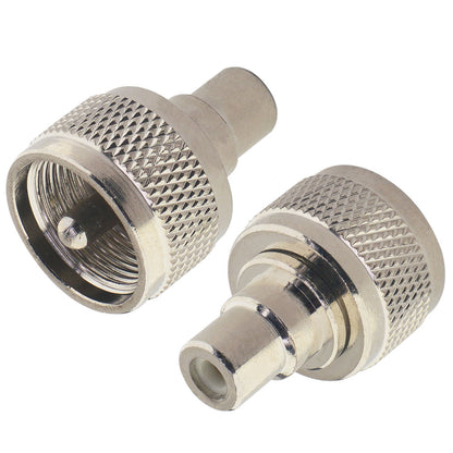 onelinkmore PL-259 UHF Male to RCA TV Female Plug Straight Connector Converter RCA Jack to UHF Plug Adapter Wire Terminal RF Coaxial Radio Antenna Adapter Pack of 2