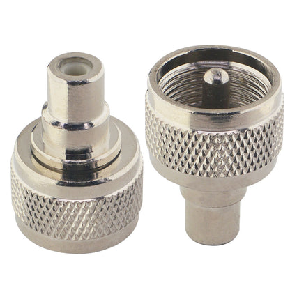 onelinkmore PL-259 UHF Male to RCA TV Female Plug Straight Connector Converter RCA Jack to UHF Plug Adapter Wire Terminal RF Coaxial Radio Antenna Adapter Pack of 2