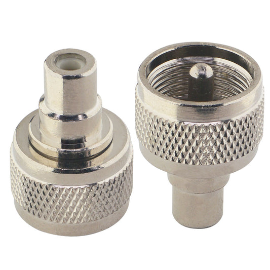 onelinkmore PL-259 UHF Male to RCA TV Female Plug Straight Connector Converter RCA Jack to UHF Plug Adapter Wire Terminal RF Coaxial Radio Antenna Adapter Pack of 2