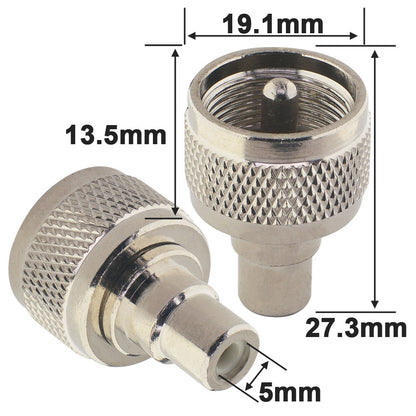 onelinkmore PL-259 UHF Male to RCA TV Female Plug Straight Connector Converter RCA Jack to UHF Plug Adapter Wire Terminal RF Coaxial Radio Antenna Adapter Pack of 2