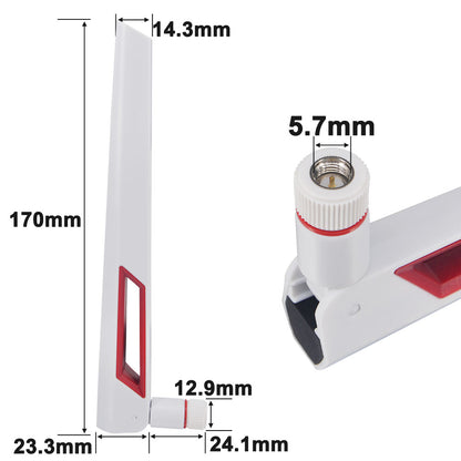 Dual Band WiFi Antenna 2.4G 5G 5.8GHz Router Antenna SMA Male Universal Antenna Dual-Band Antenna for PC Desktop FPV Drone PS4 ASUS AC88U AC87U Antennas WLAN WiFi Antenne Booster Pack of 2