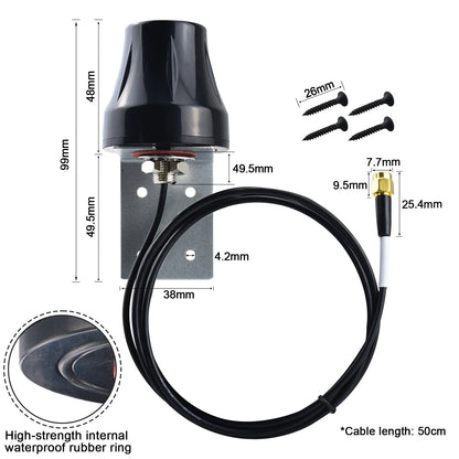 4G LTE Outdoor Antenna Wall Mount Waterproof SMA Male Trail Camera Antenna for Verizon AT&T T-Mobile Moultrie Cell Signal Booster Sprint Router Gateway Modem Cellular Trail Camera Game Cam Camera