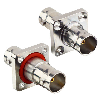 onelinkmore BNC Bulkhead Flange Female to Female Coupler Panel Mount RF Coax Adapter for CCTV Security Camera Pack of 2