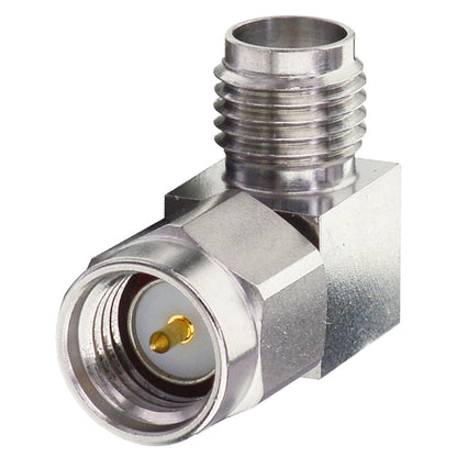 onelinkmore Precision SMA Type Adapter Male to Female SMA Rightangle 90 Degree Stainless Steel Adapter DC to 18GHz 50 Ohm RF Adapter Coaxial Connector