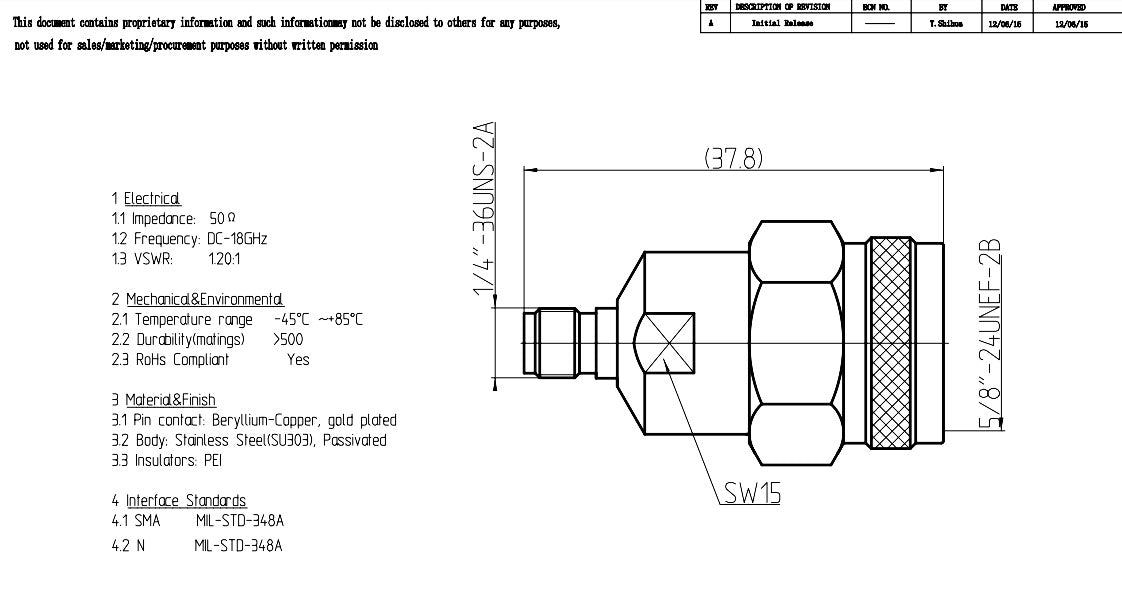 Onelinkmore SMA To N Type Connector | SMA Female To N Male RF Adapter | DC-18GHz 50 Ohm Stainless Steel