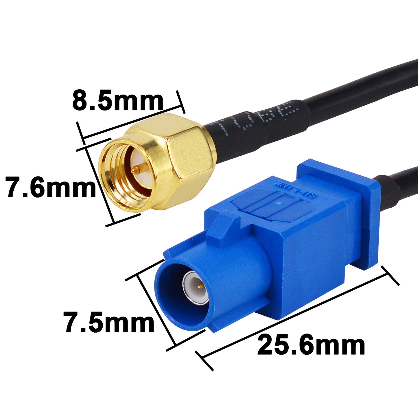 Automotive GPS Antenna Adapter Cable Fakra C Code Male to SMA Male for Aftermarket Vehicle Navigation System Head Unit Pack of 2