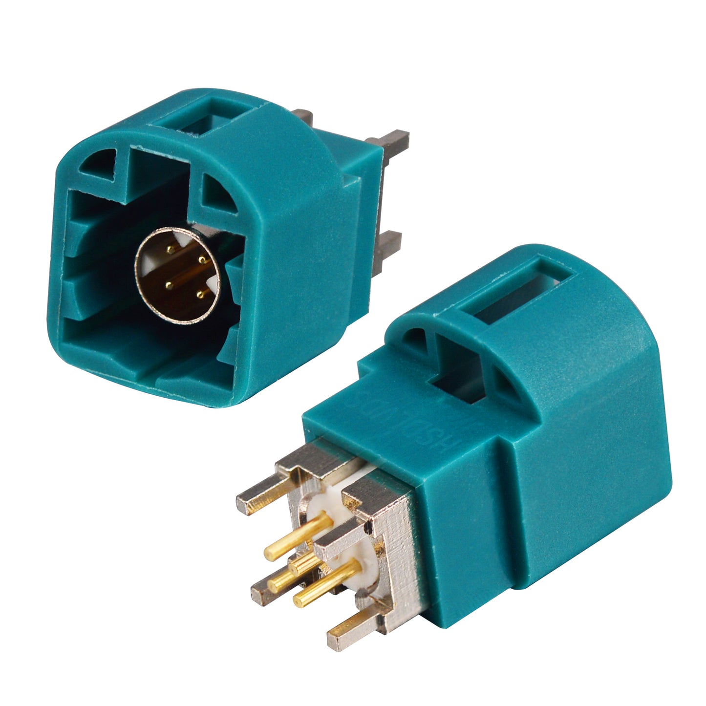 2 Pieces Fakra Z Jack PCB Mount Straight 4 Contact Pin Connector for Blue GPS Telematics or Navigation