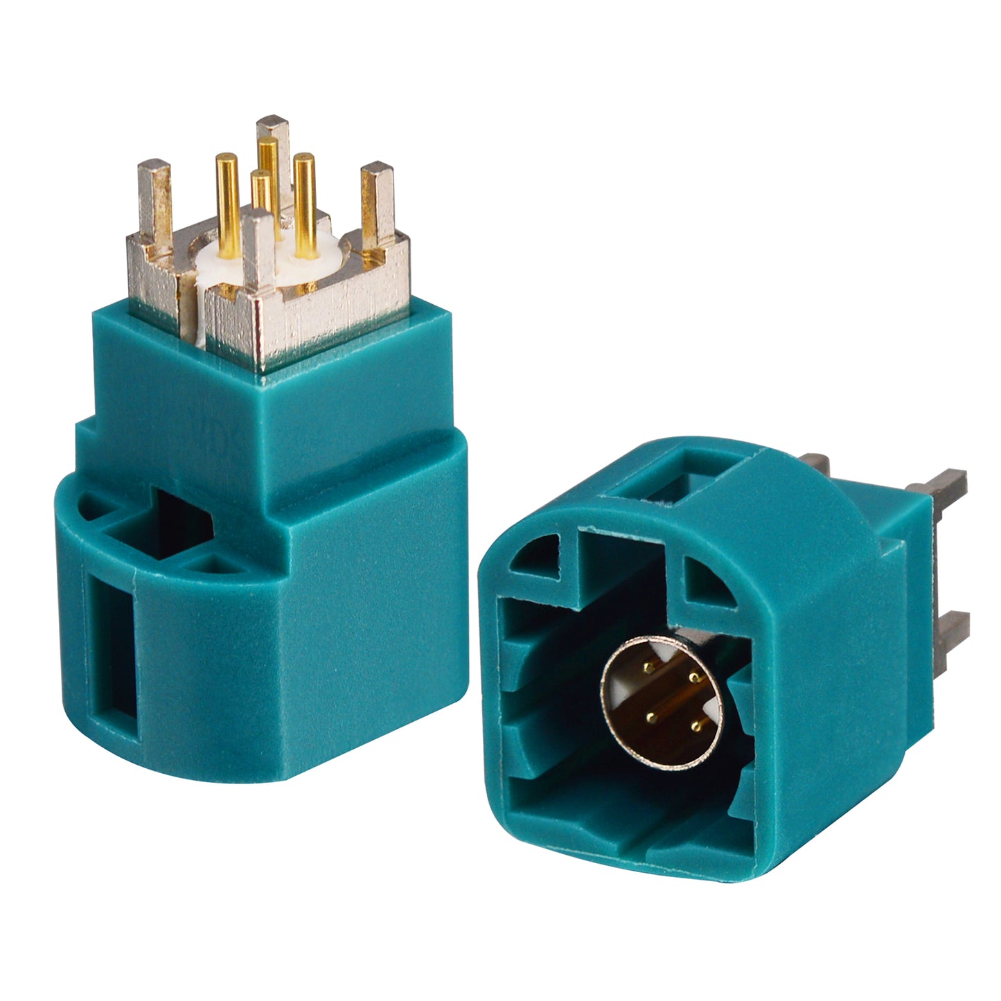 2 Pieces Fakra Z Jack PCB Mount Straight 4 Contact Pin Connector for Blue GPS Telematics or Navigation