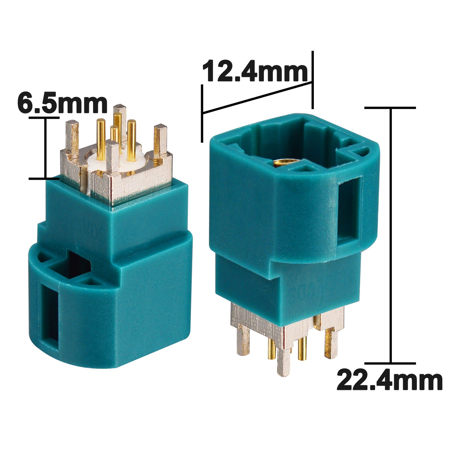 2 Pieces Fakra Z Jack PCB Mount Straight 4 Contact Pin Connector for Blue GPS Telematics or Navigation