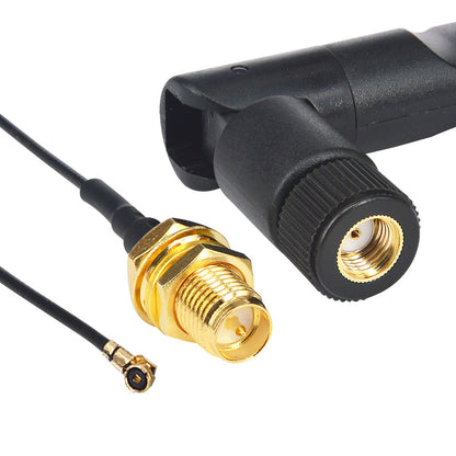 2.4/5/5.8 GHz 5 dBi WiFi Antenna Kit, RP-SMA Male with 15 cm MHF4 Pigtail, for M.2 Cards, 2-Pack