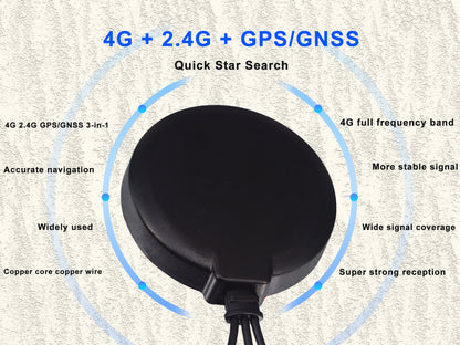 Navigation GPS GLONASS Satellite Positioning Antenna 3 Leads 4G 2.4G GPS/GNSS Combination Antenna Magnet Base Car DAB Antenna 28dbi FAKRA C D Z Female Aerial 3m Cable for Sirius XM Audi Stereo