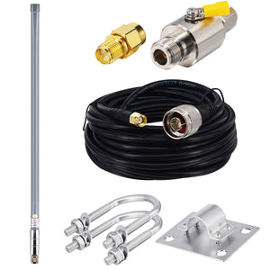 915MHZ LoRa Antenna Gateway Waterproof Antenna 5.8 dbi 915Mhz Fiberglass Lorawan Omni Antenna with 16.4ft Low Loss Cable Lightning Arrestor for Sprint Nebra Bobcat Syncrob Helium Hotspot