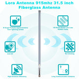 915MHZ LoRa Antenna Gateway Waterproof Antenna 5.8 dbi 915Mhz Fiberglass Lorawan Omni Antenna with 16.4ft Low Loss Cable Lightning Arrestor for Sprint Nebra Bobcat Syncrob Helium Hotspot