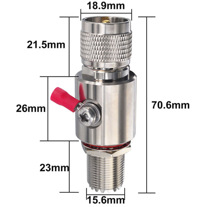 UHF Coaxial Lightning Arrestor PL-259 Lightning Surge Protector Suppressor PL259 UHF Male to SO239 UHF Female Coax Cable Surge Protector for RF,VHF,UHF,CB Radio, HAM Radio Gear, 2-Way Radio,Antennas