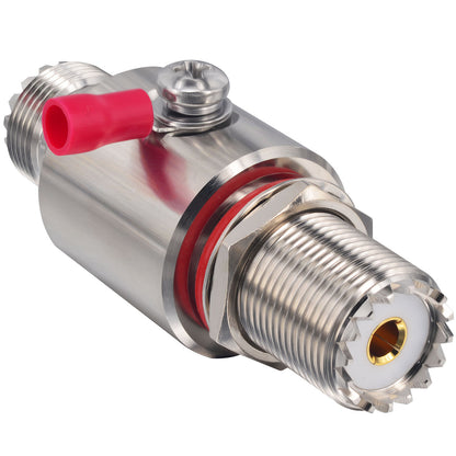 UHF Coaxial Lightning Arrestor SO239 Lightning Surge Protector Suppressor with SO239 UHF Female Connectors for RF, HF, VHF, UHF,CB Radio,HAM Radio Gear, 2-Way Base Stations,Antenna Switch Dummy Load