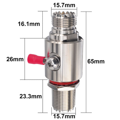 UHF Coaxial Lightning Arrestor SO239 Lightning Surge Protector Suppressor with SO239 UHF Female Connectors for RF, HF, VHF, UHF,CB Radio,HAM Radio Gear, 2-Way Base Stations,Antenna Switch Dummy Load