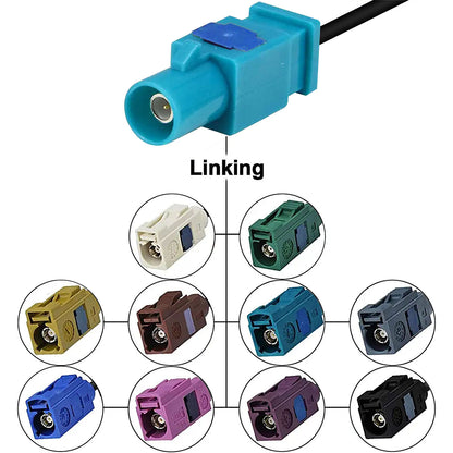 GPS Antenna Fakra Adapter Long Fakra Z Male Crimp Connector Fakra Z Waterblue Connector Coding Crimp for RG316 RG174 LMR100 Pack of 10