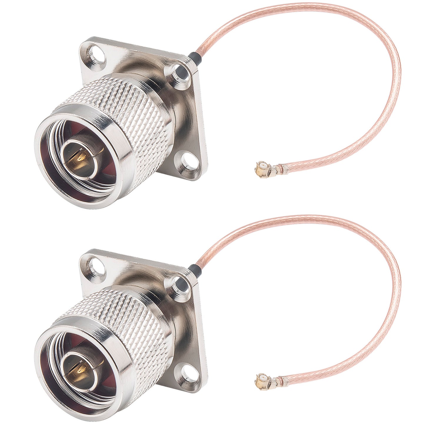 N Type Male Coaxial Cables U.FL to N Male RG178 N Type 4 Hole Flange Panel Coax Cable for T Mobile Router Mimo External Antenna Network Cards Wi-Fi WLAN Repeater Custom Meshtastic Nodes Pack of 2